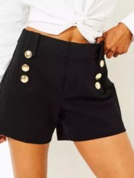 Lilly Pulitzer Pants - Lilly Pulitzer Black High-Waist Shorts with Gold Buttons